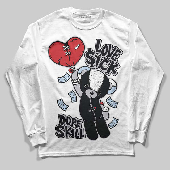 Jordan 5 Retro OG Black Metallic Reimagined DopeSkill Long Sleeve T-Shirt Love Sick Graphic Streetwear - White