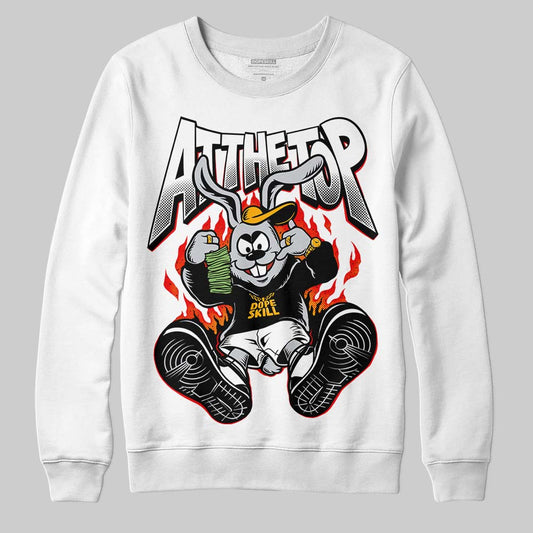 Black and White Sneakers DopeSkill Sweatshirt At The Top Graphic Streetwear - White