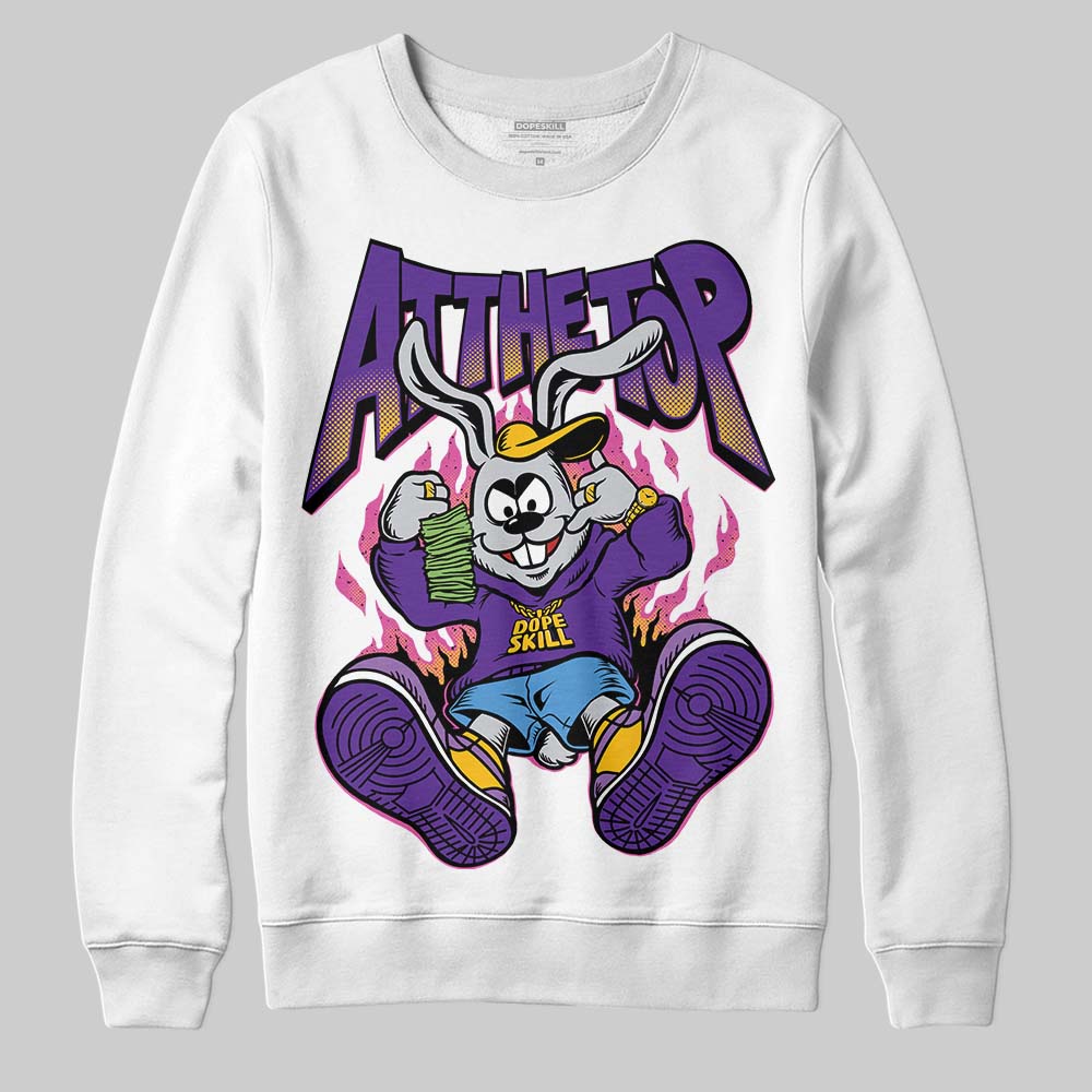 PURPLE Sneakers DopeSkill Sweatshirt At The Top Graphic Streetwear - White 