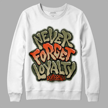 Olive Sneakers DopeSkill Sweatshirt Never Forget Loyalty Graphic Streetwear - White