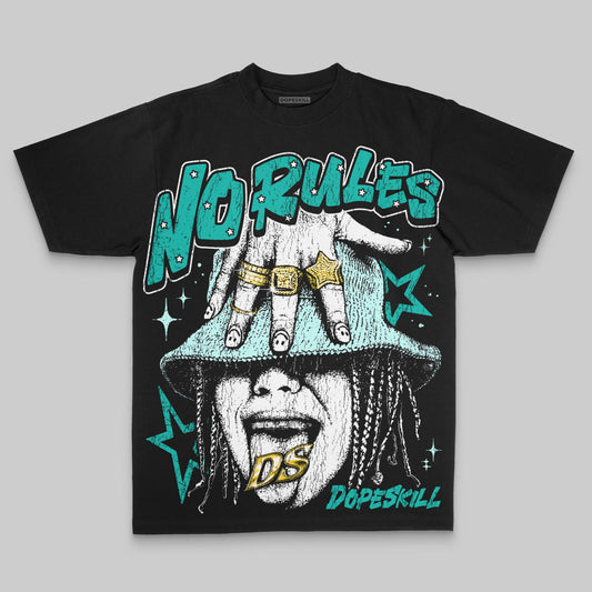 Aqua Oversize Print No Rules DopeSkill Graphic Premium T-shirt Streetwear - Black