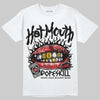 Rick Owens Leather Low Sneaker Black And Milk DopeSkill T-Shirt Hot Mouth Graphic Streetwear - White