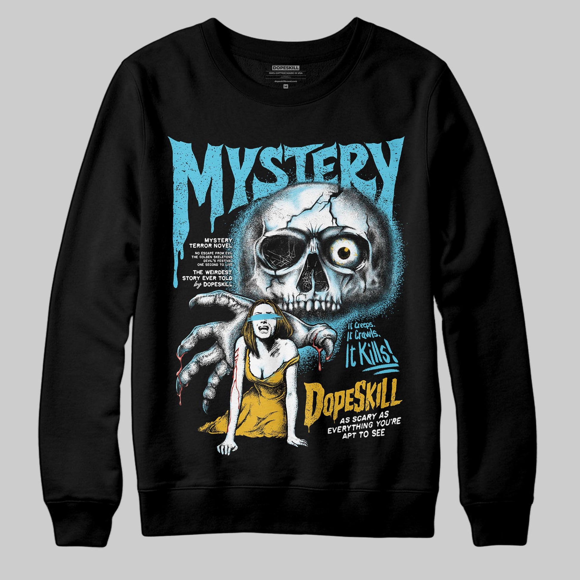 Jordan 11 Retro Gamma Blue (2025) DopeSkill Sweatshirt Mystery Ghostly Grasp Graphic Streetwear - Black