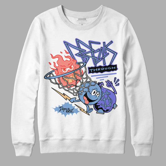 University Blue Sneakers DopeSkill Sweatshirt Break Through Graphic Streetwear - White 