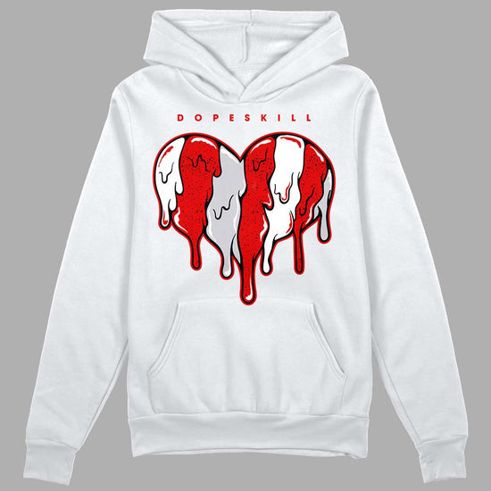 Jordan 4 Retro Red Cement DopeSkill Hoodie Sweatshirt Slime Drip Heart Graphic Streetwear - White