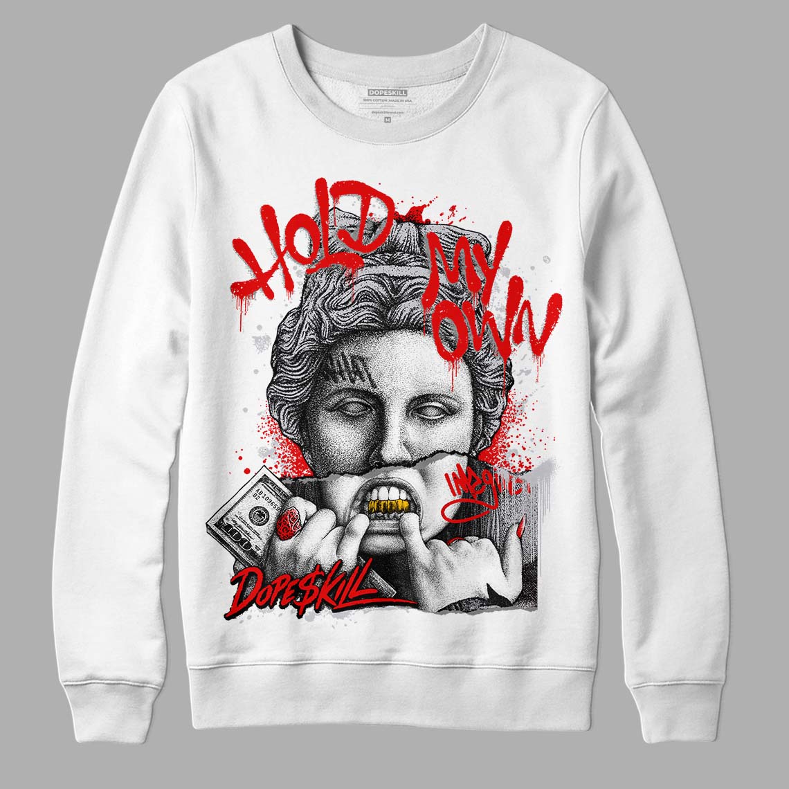 Jordan 2 Retro "Black Cement" DopeSkill Sweatshirt Hold My Own Graphic Streetwear - White