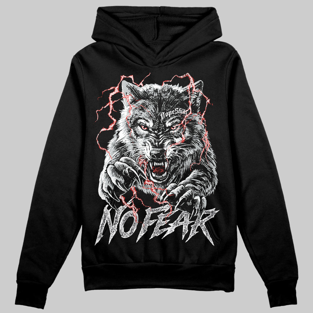 Jordan 12 Black Wolf Grey DopeSkill Hoodie Sweatshirt No Fear Graphic Streetwear - Black