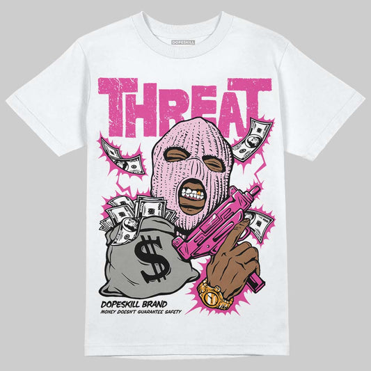 Dunk Low GS 'Triple Pink' DopeSkill T-Shirt Under Threat Graphic Streetwear - White