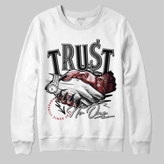 Jordan 4 “Flight Club” DopeSkill Sweatshirt Trust No One Graphic Streetwear - White 