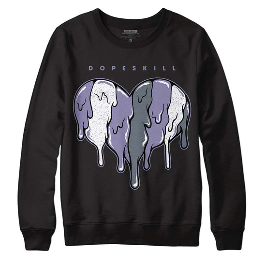 Jordan 5 Retro Low Indigo Haze DopeSkill Sweatshirt Slime Drip Heart Graphic Streetwear - Black