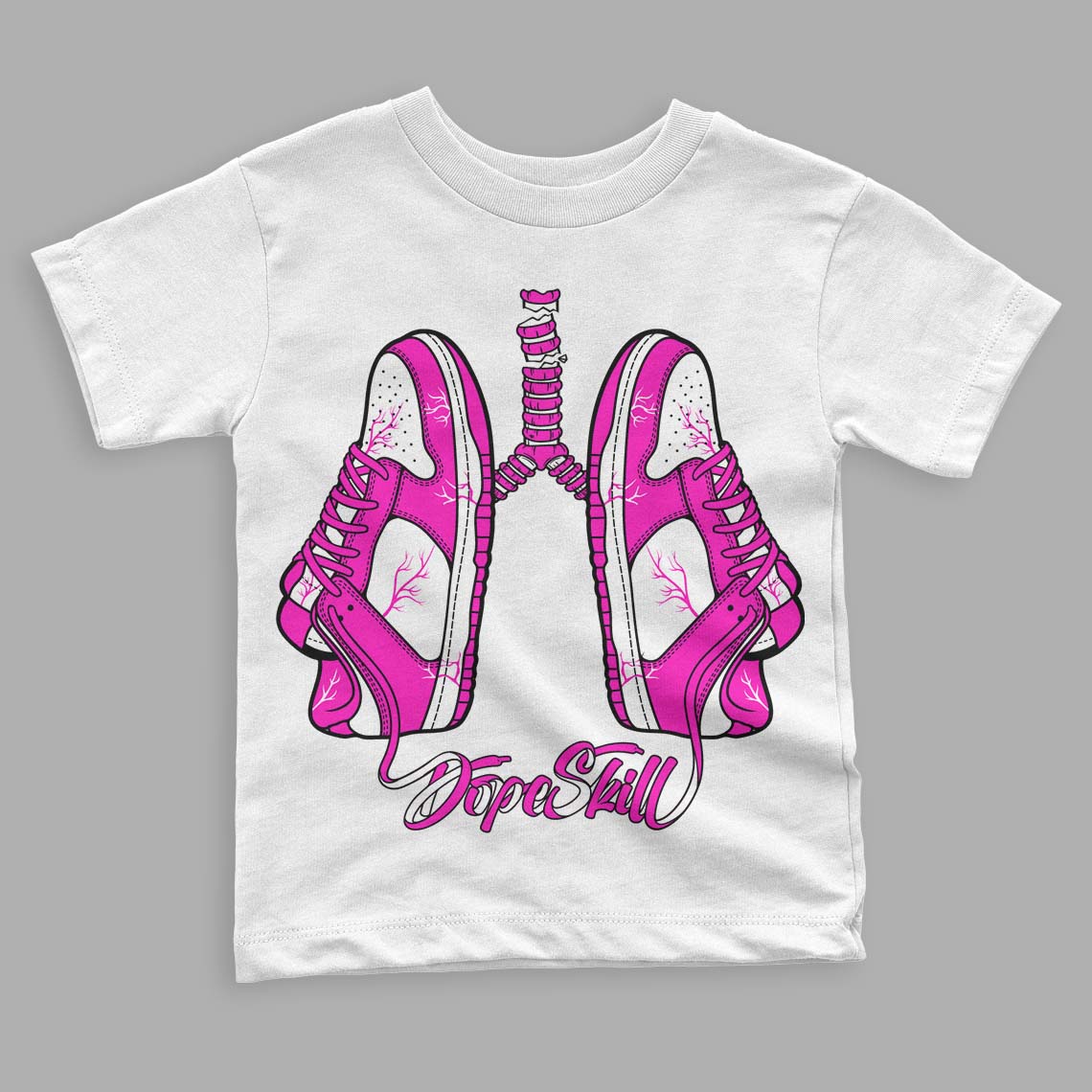 Dunk Low GS “Active Fuchsia” DopeSkill Toddler Kids T-shirt Breathe Graphic Streetwear - White