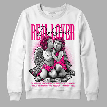 Jordan 1 Low GS “Fierce Pink” Dopeskill Sweatshirt Real Lover Graphic Streetwear - White