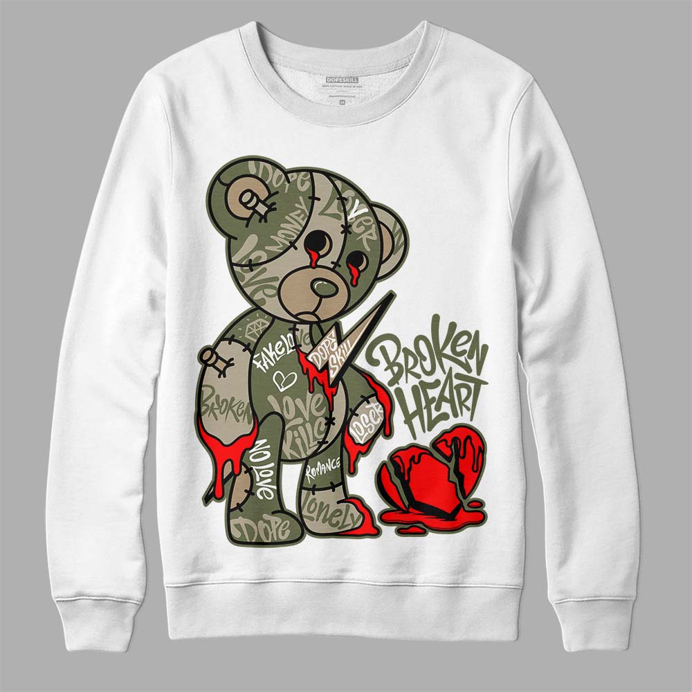 Air Max 90 Ballistic Neutral Olive DopeSkill Sweatshirt Broken Heart Graphic Streetwear - White