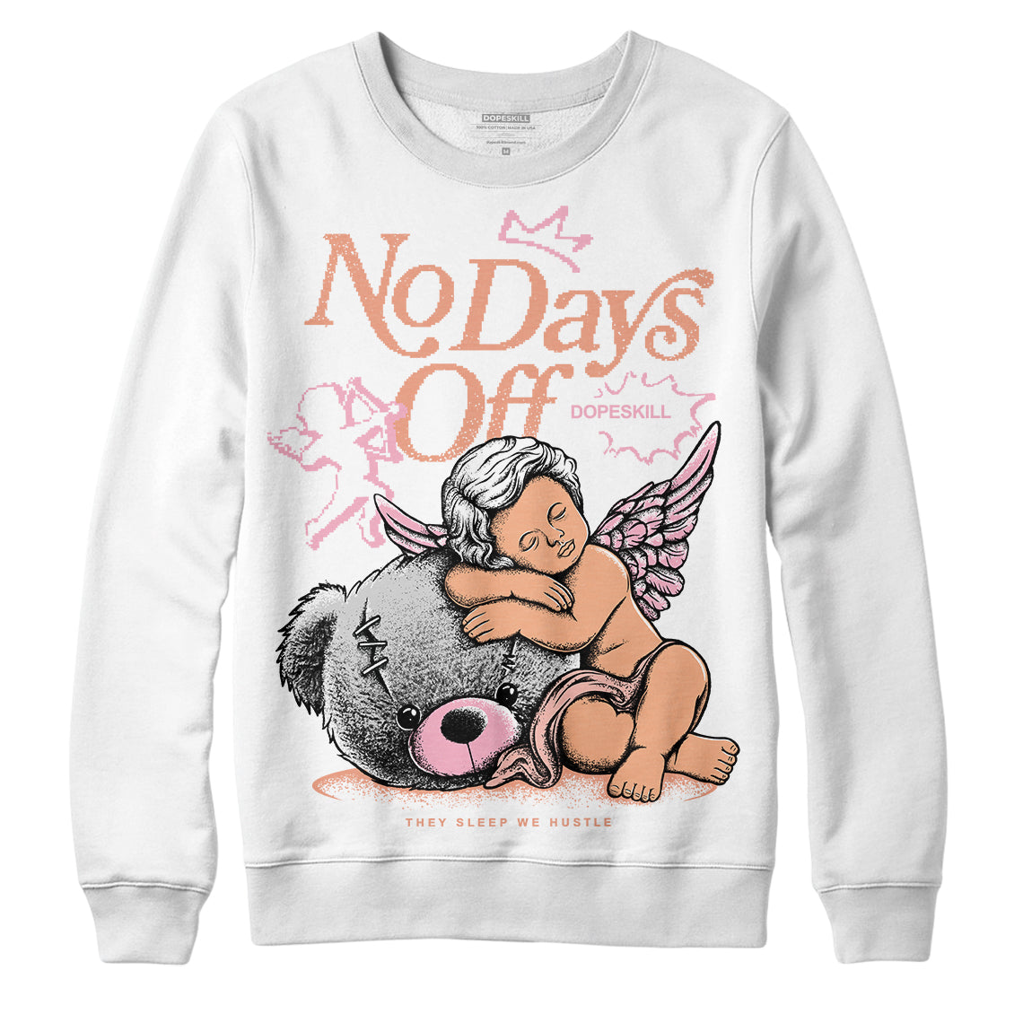 Jordan 11 Low “Legend Pink” DopeSkill Sweatshirt New No Days Off Graphic Streetwear - White