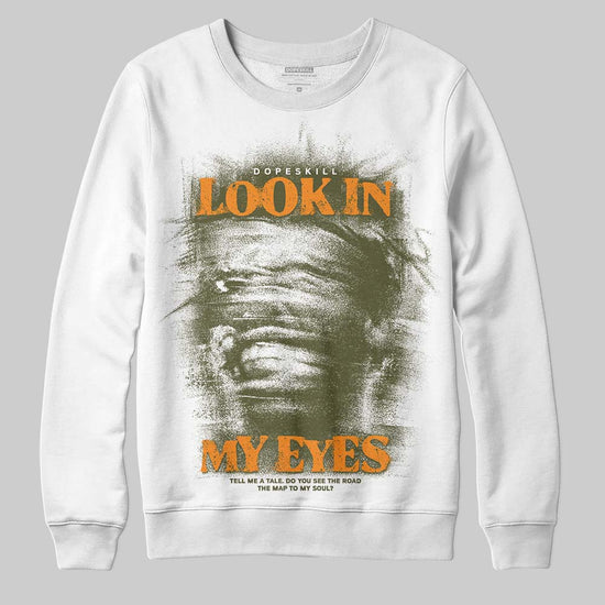 Olive Sneakers DopeSkill Sweatshirt Look In My Eyes Graphic Streetwear - White