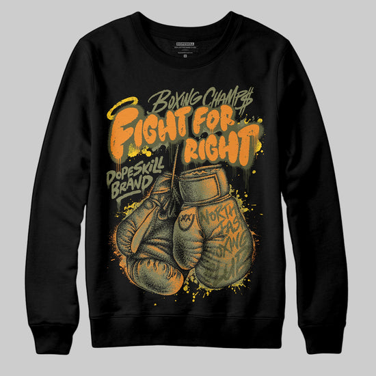Olive Sneakers DopeSkill Sweatshirt Fight For Right Graphic Streetwear - Black