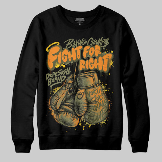 Olive Sneakers DopeSkill Sweatshirt Fight For Right Graphic Streetwear - Black