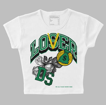 Green Sneakers DopeSkill Women's Crop Top Loser Lover Graphic Streetwear - White 