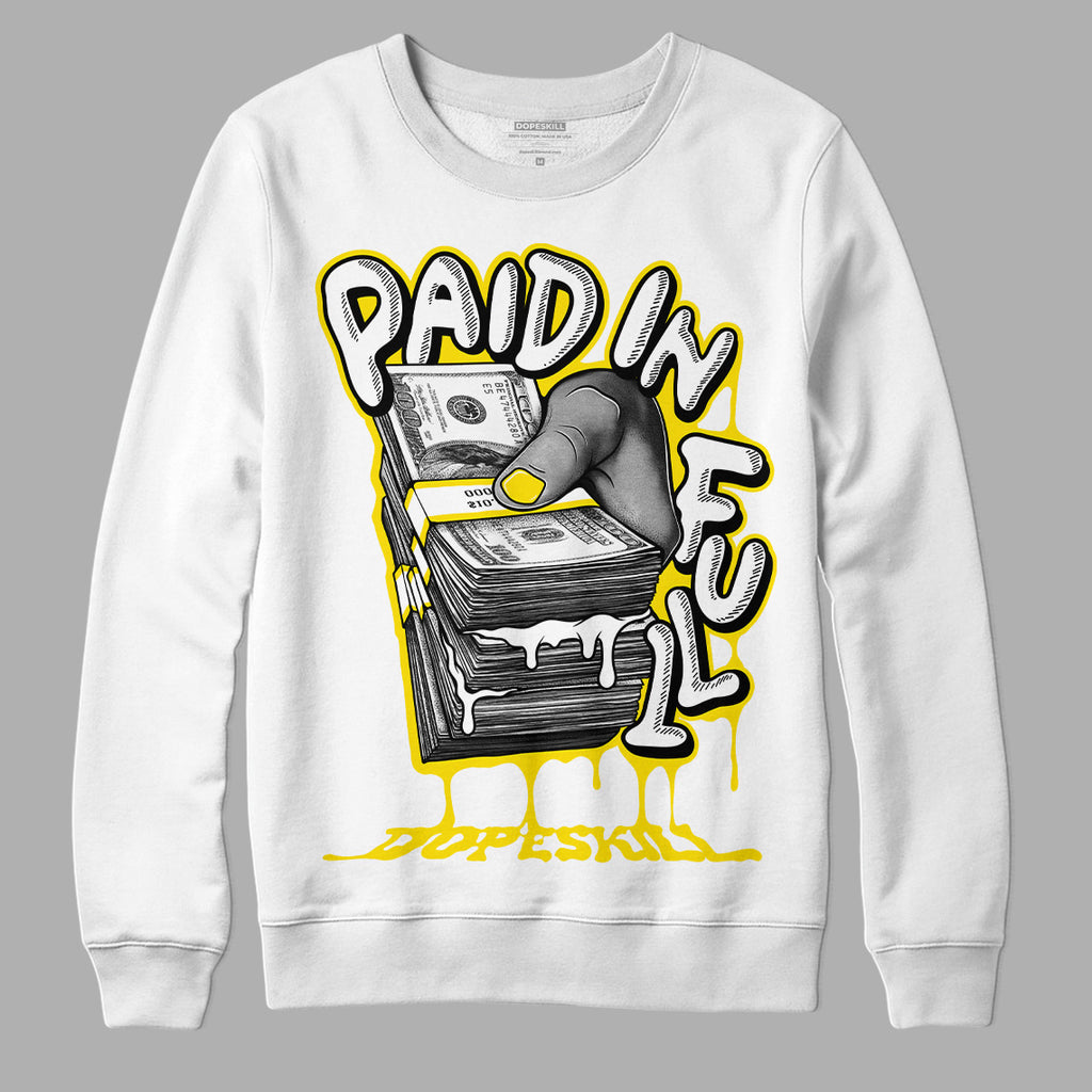  Jordan 13 Del Sol DopeSkill Sweatshirt Paid In Full Graphic Streetwear - White 