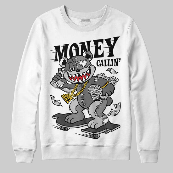 Jordan 4 “Black Cat” (2025) DopeSkill Sweatshirt Money Callin' Graphic Streetwear - White