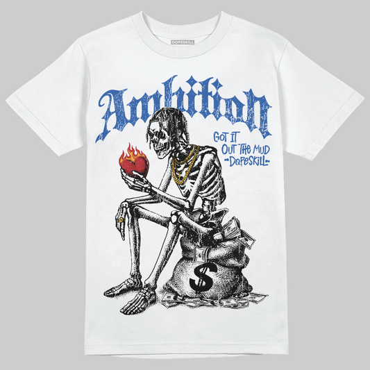Fragment x UNION x Jordan 1 High OG “Varsity Red/Sport Royal” DopeSkill T-Shirt Ambition Graphic Streetwear - White 