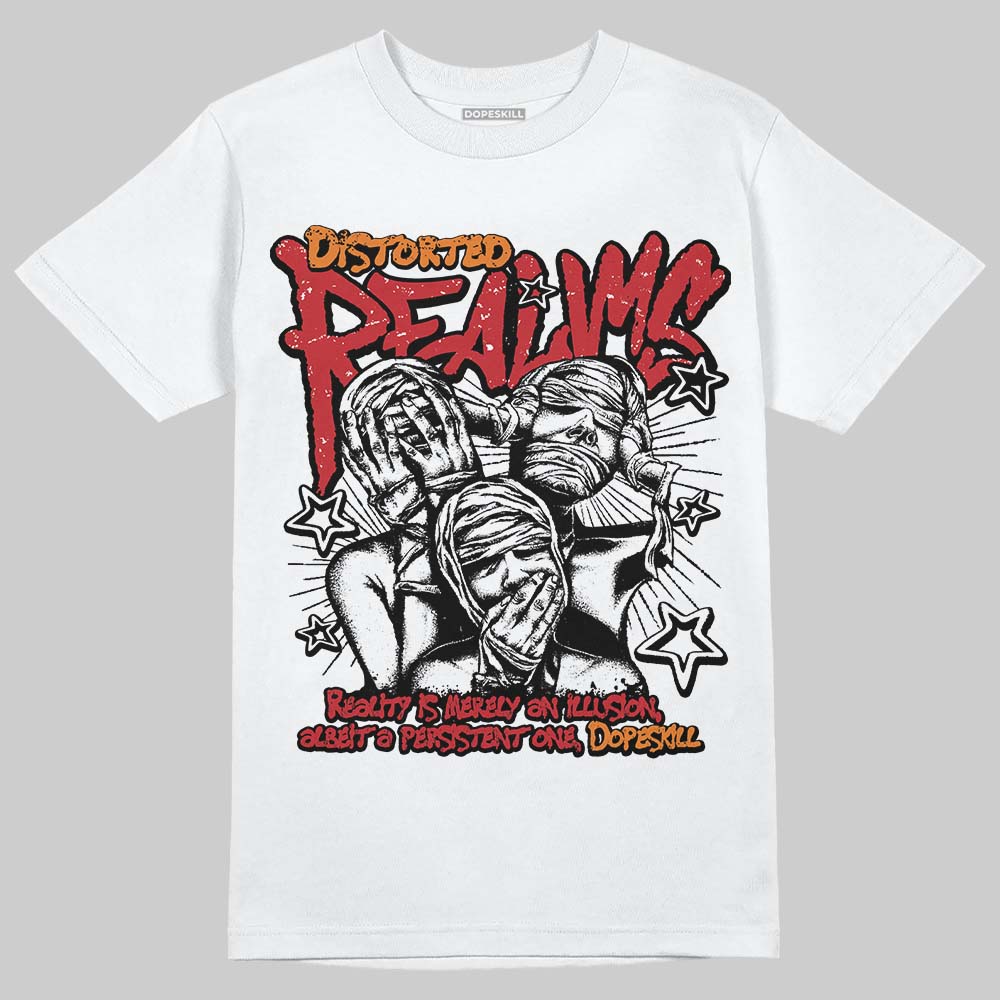 Jordan 5 "Sunset" DopeSkill T-Shirt Distorted Realms Graphic Streetwear - White