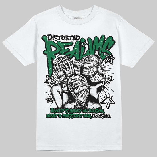 Jordan 1 Low OG "Phantom & Pine Green" DopeSkill T-Shirt Distorted Realms Graphic Streetwear - White 