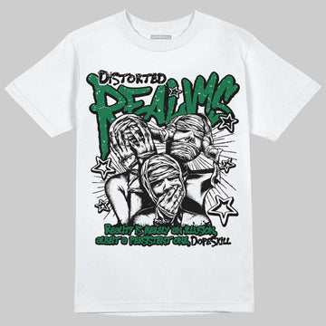 Jordan 1 Low OG "Phantom & Pine Green" DopeSkill T-Shirt Distorted Realms Graphic Streetwear - White 