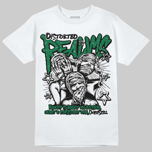 Jordan 1 Low OG "Phantom & Pine Green" DopeSkill T-Shirt Distorted Realms Graphic Streetwear - White 
