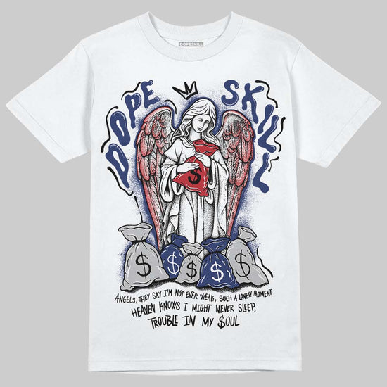 Jordan 1 High OG Rare Air "Deep Royal Blue" DopeSkill T-Shirt Angels Graphic Streetwear - White 