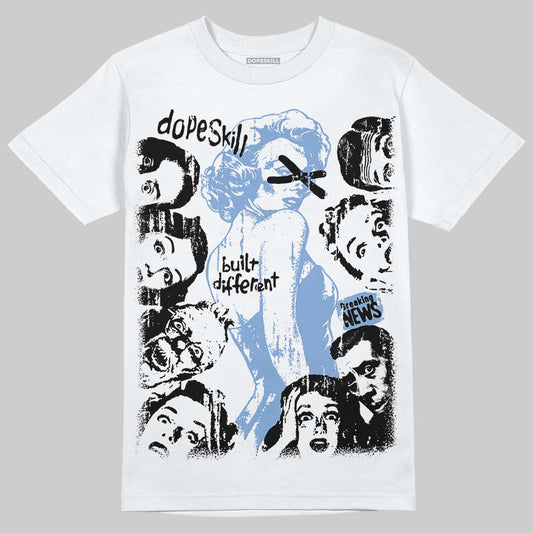 Jordan 4 WMNS 'Forget Me Not' DopeSkill T-Shirt Built Different Graphic Streetwear - White 