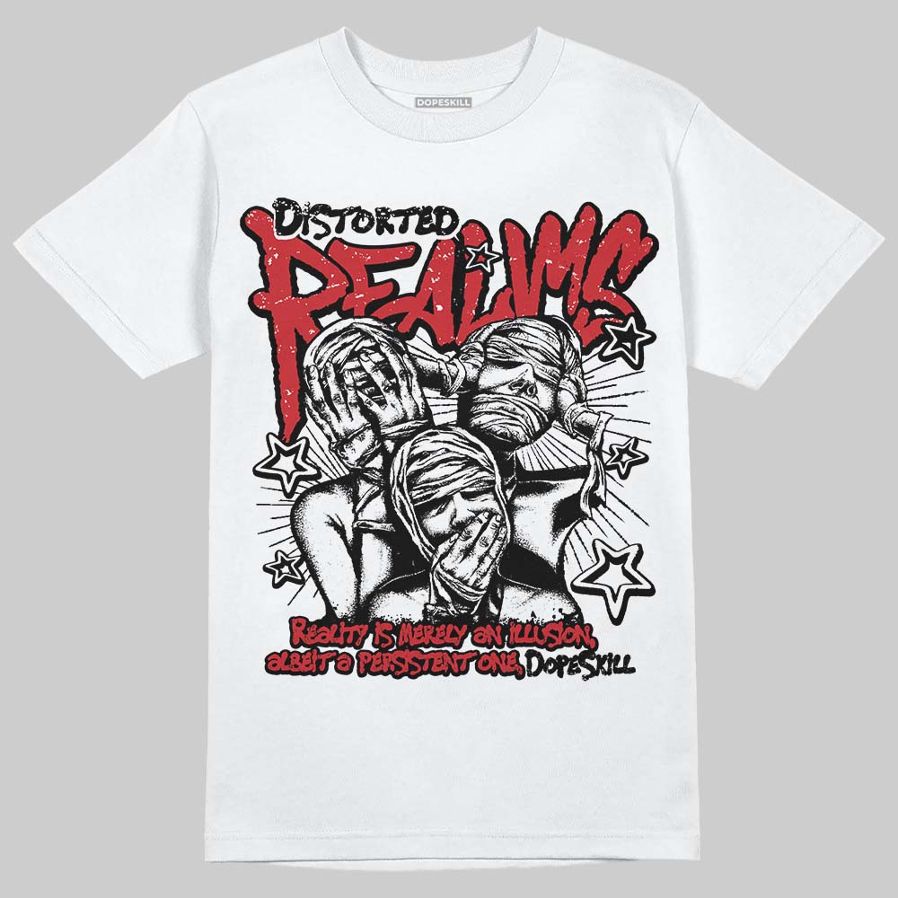 Air Foamposite Pro Gym Red DopeSkill T-Shirt Distorted Realms Graphic Streetwear - White 