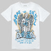 Jordan 4 Denim “Worn Blue” DopeSkill T-Shirt Angels Graphic Streetwear - White 