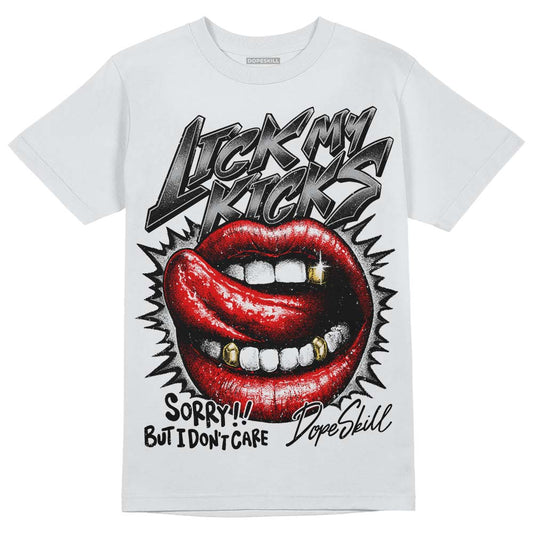 Black and White Sneakers DopeSkill T-Shirt Lick My Kicks Graphic Streetwear - White 