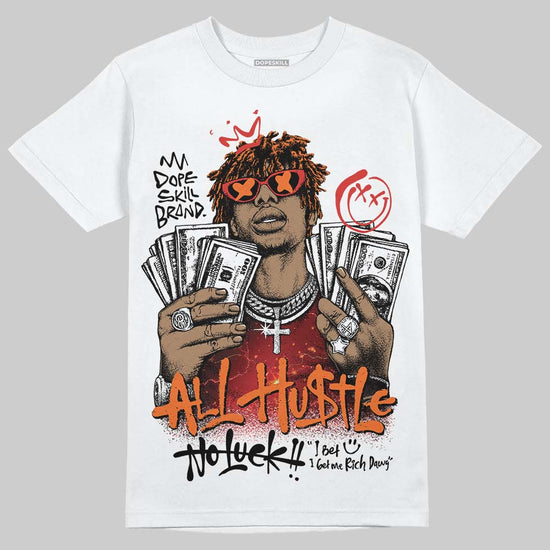 Air Foamposite One Stranger Things DopeSkill T-Shirt All Hustle No Luck Graphic Streetwear - White 