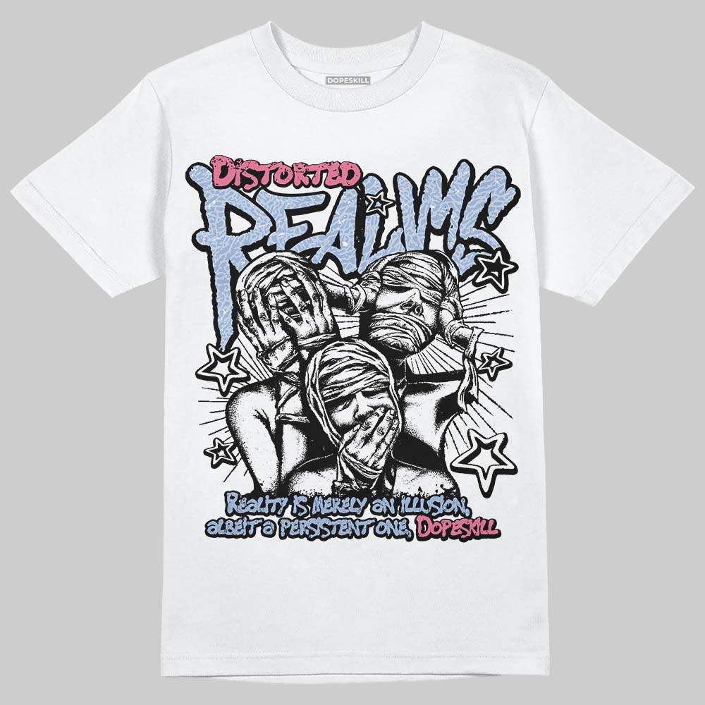 Jordan 3 GS “Cobalt Bliss” DopeSkill T-Shirt Distorted Realms Graphic Streetwear  - White 