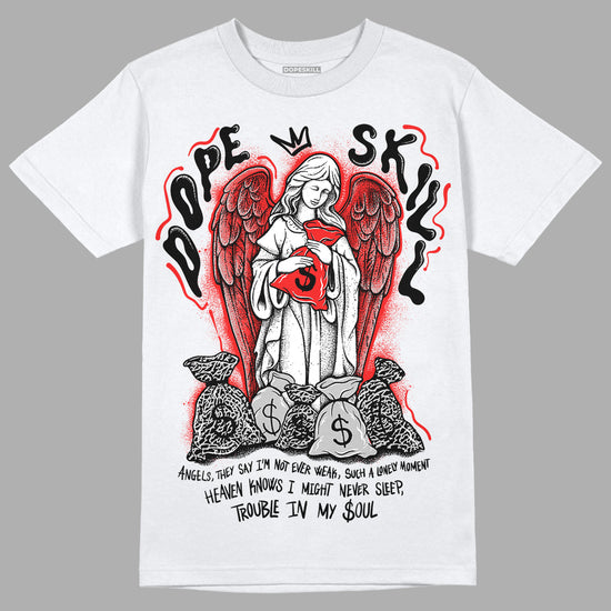 Jordan Spizike Low Bred DopeSkill T-Shirt Angels Graphic Streetwear - White 