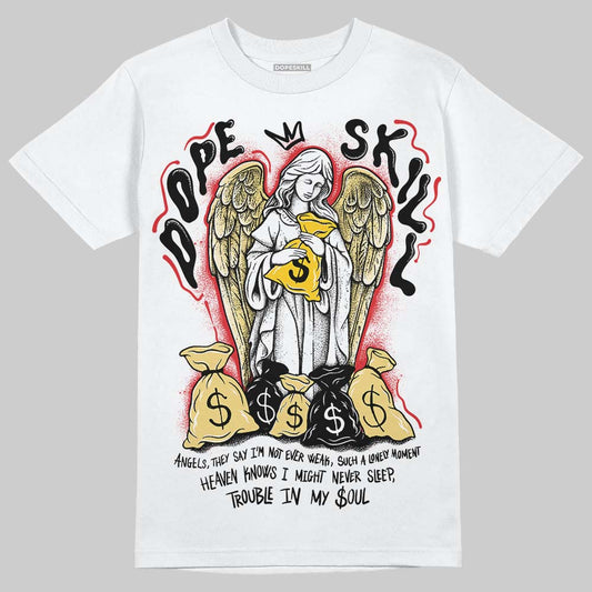 Quai 54 x Air Jordan 1 Retro Low OG Tour Yellow Black DopeSkill T-Shirt Angels Graphic Streetwear - White 