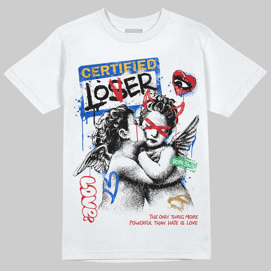 Jordan 7 Miro Olympic DopeSkill T-Shirt Certified Lover Graphic Streetwear - White 