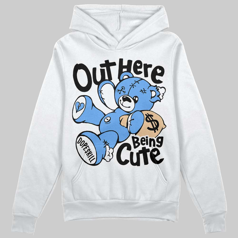 Jordan 5 Black University Blue DopeSkill Hoodie Sweatshirt Out Here Being Cute Graphic Streetwear - White 
