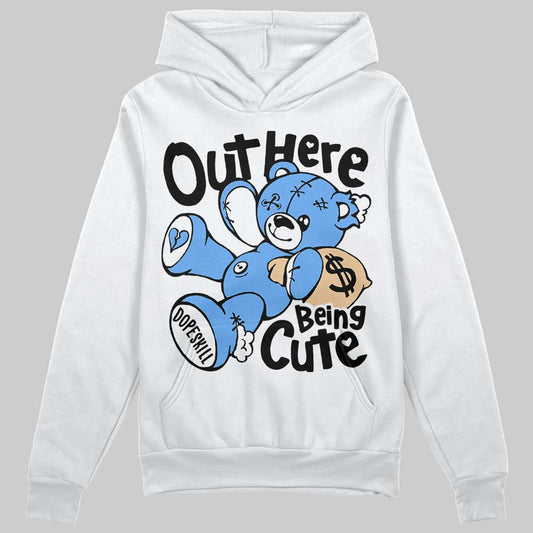Jordan 5 Black University Blue DopeSkill Hoodie Sweatshirt Out Here Being Cute Graphic Streetwear - White 