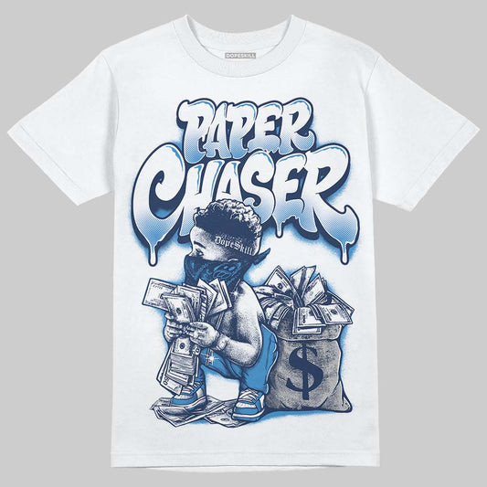 Air Foamposite Pro University Blue (2026) DopeSkill T-Shirt Paper Chaser Boy Graphic Streetwear - White