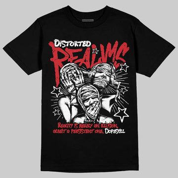 Air Foamposite Pro Gym Red DopeSkill T-Shirt Distorted Realms Graphic Streetwear - Black