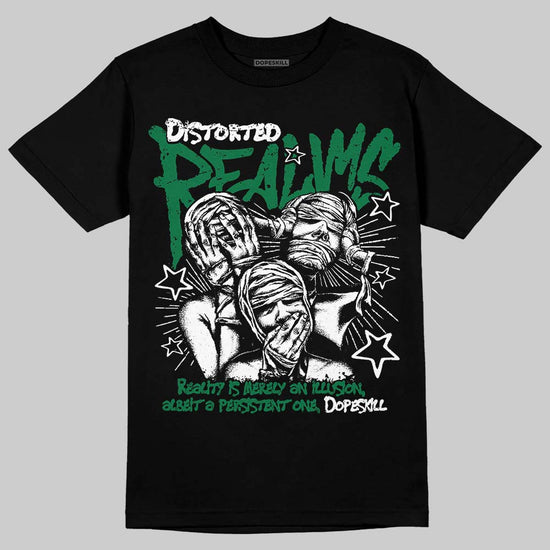 Jordan 1 Low OG "Phantom & Pine Green" DopeSkill T-Shirt Distorted Realms Graphic Streetwear - Black