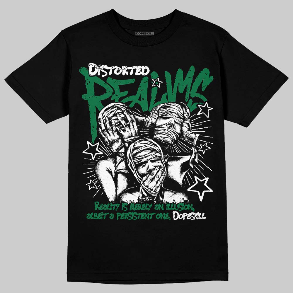 Jordan 1 Low OG "Phantom & Pine Green" DopeSkill T-Shirt Distorted Realms Graphic Streetwear - Black