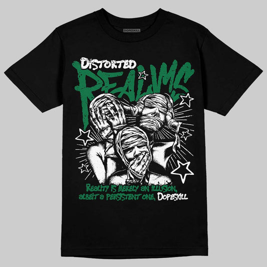 Jordan 1 Low OG "Phantom & Pine Green" DopeSkill T-Shirt Distorted Realms Graphic Streetwear - Black