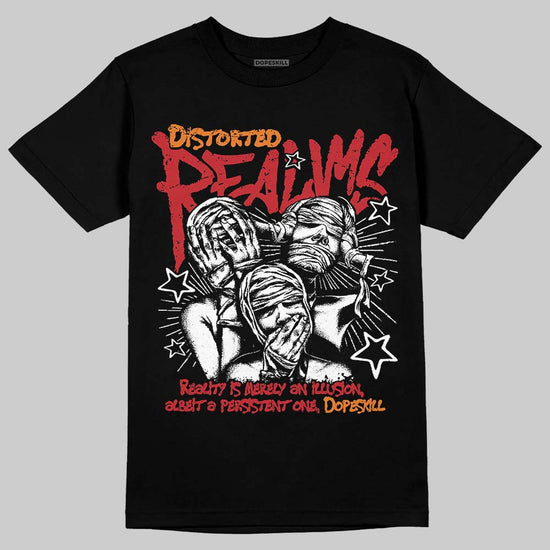 Jordan 5 "Sunset" DopeSkill T-Shirt Distorted Realms Graphic Streetwear - Black