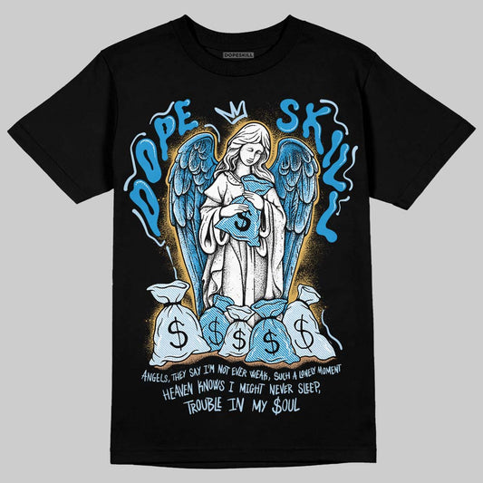 Jordan 4 Denim “Worn Blue” DopeSkill T-Shirt Angels Graphic Streetwear - black