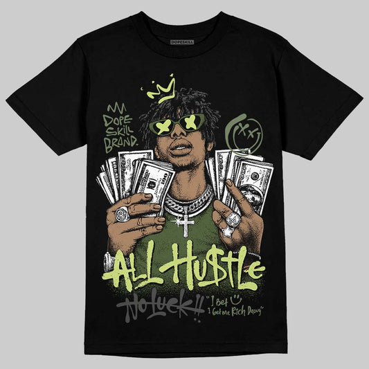 New Balance 1890 Faded Black Utility Green DopeSkill T-Shirt All Hustle No Luck Graphic Streetwear - Black