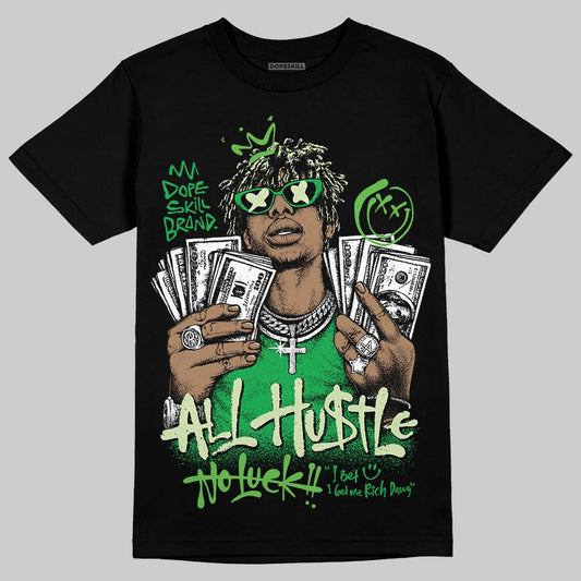 Travis Scott x Jordan Jumpman Jack "GREEN SPARK" DopeSkill T-Shirt All Hustle No Luck Graphic Streetwear - black